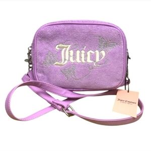 JUICY COUTURE NWT Wingin It Violet Tulle Camera Bag
